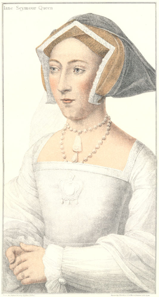 Queen Jane Seymour by Bartolozzi after Hans Holbein. Henry VIII's court 1884